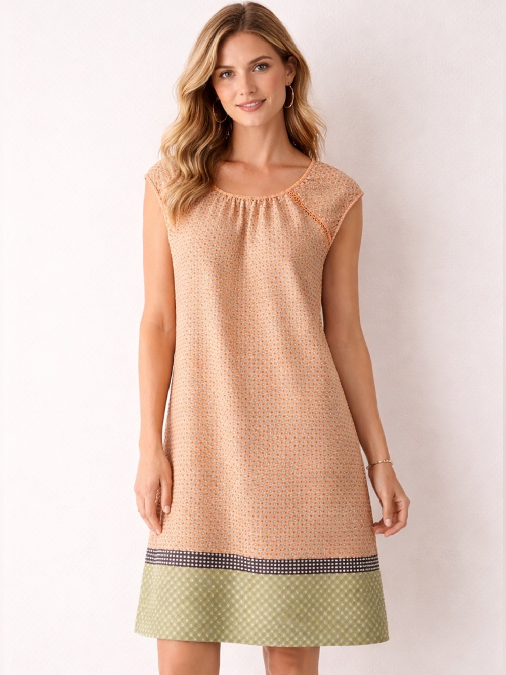 United Colors of Benetton Retro Geometric Shift Dress Mod Print Sleeveless Small